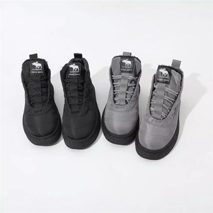 巨保暖!冬季新品男士户外加绒一脚蹬帆布棉鞋休闲半高帮鞋男鞋潮