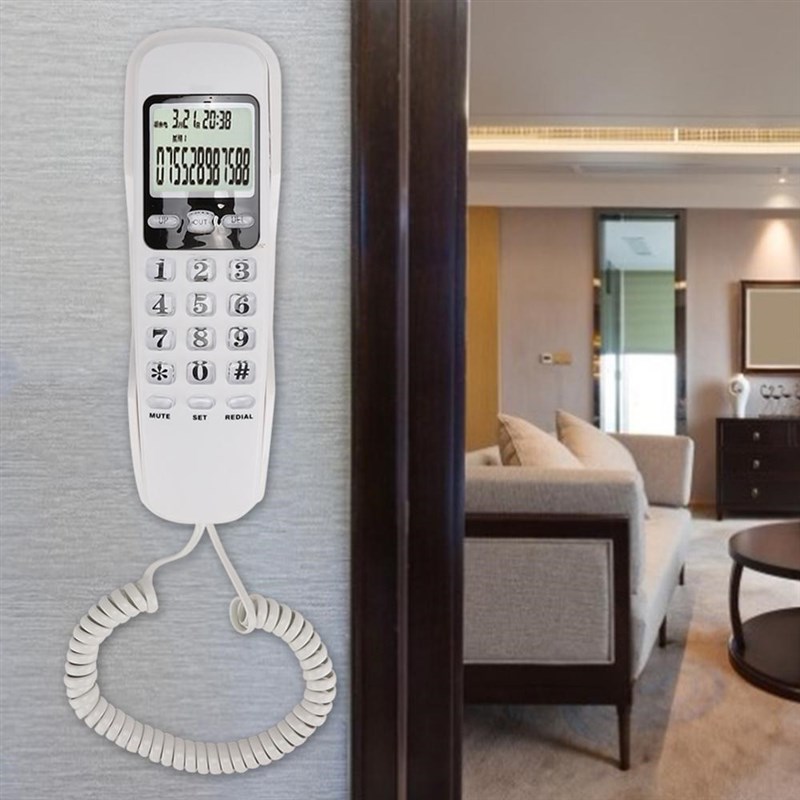 极速DTMF/FSK Mini Wall Telephone Incoming Dual Caller ID LCD