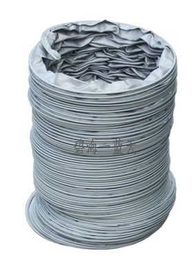 耐温450度灰色k帆布风管阻燃排风管通风软管钢丝伸缩风管80*10米