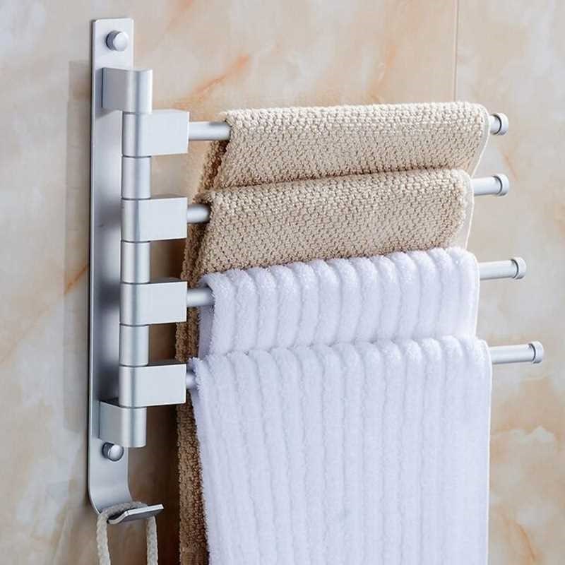 新品5/4/3/2 Arm Rotating Towel Rack with hook European Space-封面