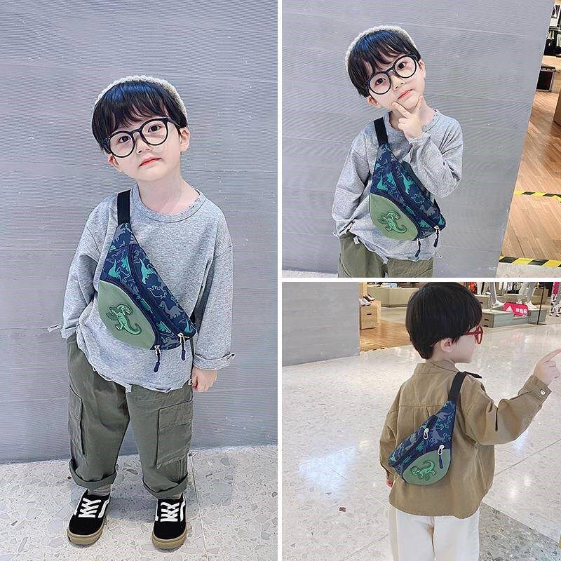 儿童包包斜挎包男童胸包恐龙腰包小孩户外时尚个性小背包零钱包潮