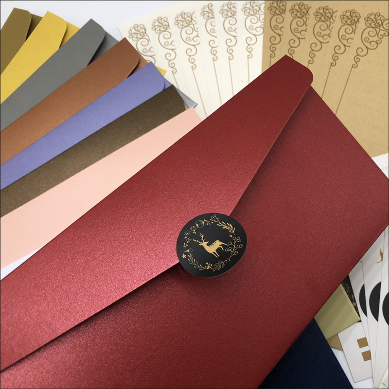 信封信纸套装公司文艺小清新v创意烫金高档邀请函定制logo信封定