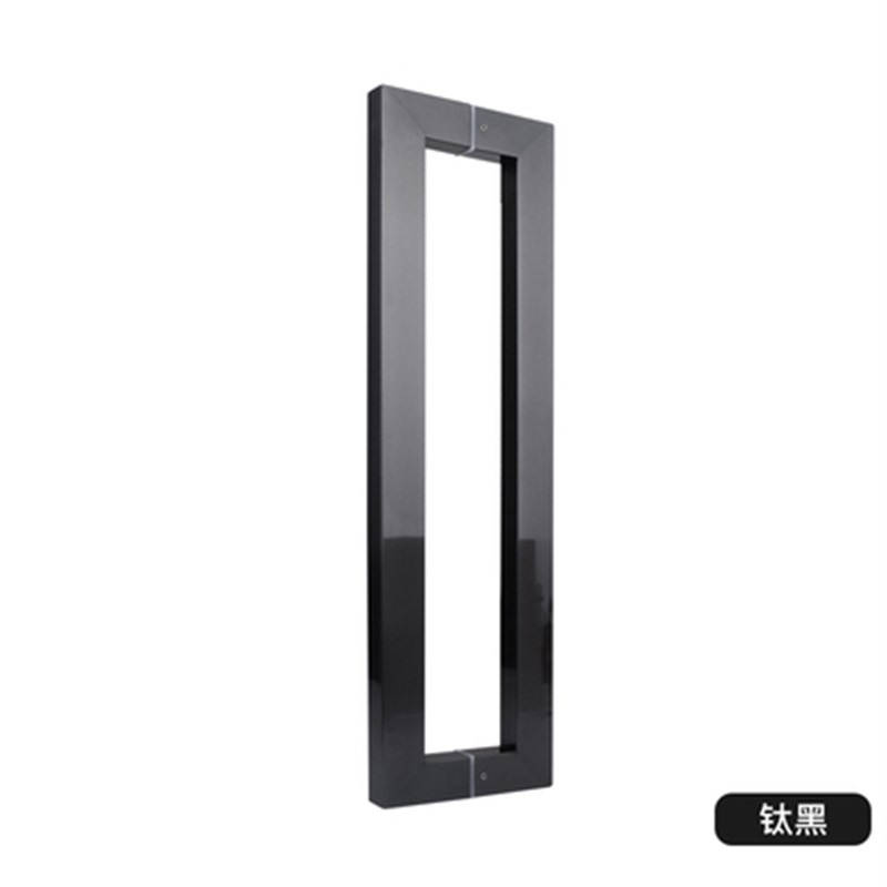 玻璃门加厚拉丝不锈钢拉手大门把手哑黑色钛金方管木门对装扶手
