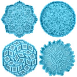 推荐Mandala Coaster Silicone Mold Round Tray Cup Mat Epoxy R