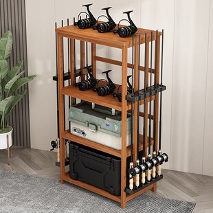 鱼竿架路亚竿放置架鱼竿收纳架展示架手竿支架渔具置物架落地多层