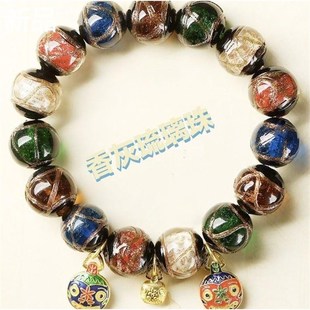 香灰琉璃手串女男多宝手串散珠五文玩古法子色吞金兽琉璃手新