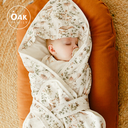 OAK 婴儿抱被新生儿包被初生春秋季纯棉加厚产房包Y单宝宝包裹被
