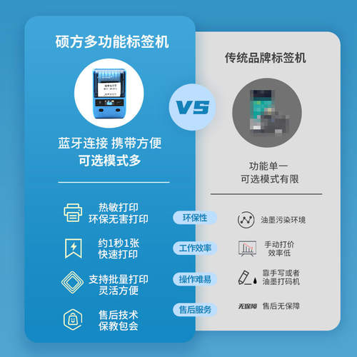 新品硕方 T50迷你标签打印机便携式商标超市热敏机W线缆线标设备