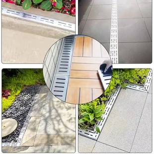 迷你阳台排水槽地漏n成品排水沟形糟园林景观不锈钢厨房地沟盖板