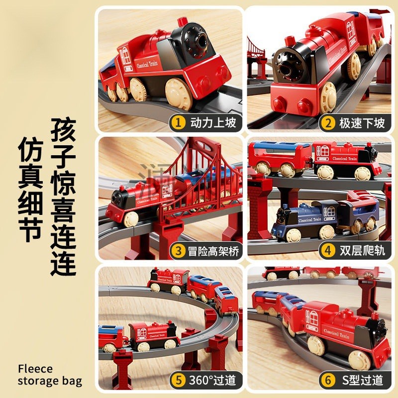Lm儿童拼装电动火车轨q道玩具仿真滑行高铁列车男孩子3-6岁益智8