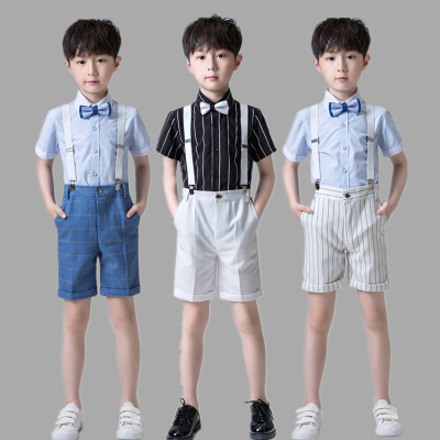 男童短袖小西装套装夏季小主持人钢琴演出礼服六一儿童节表演服装