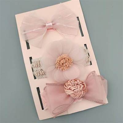 网红3PcsSet Flower Baby Girl Headband Bows Crown Newborn Tod