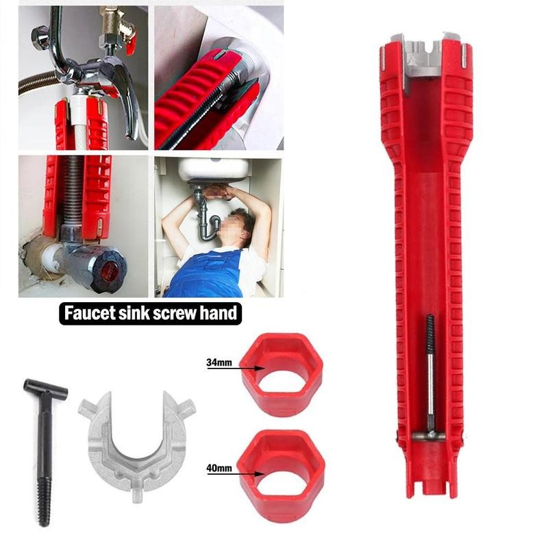 速发8 In 1 Multifunction Key Plumbing Multi Key Flume Wrench 五金/工具 其它工具 原图主图