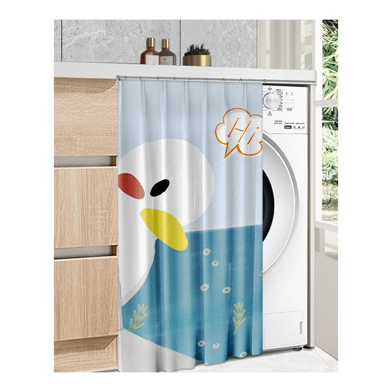 免打孔遮挡帘厨房帘防水帘橱柜遮挡F布帘台柜子帘子衣柜防尘遮丑