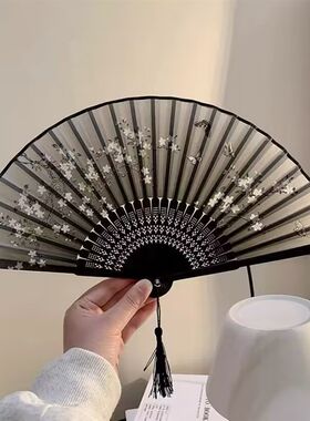 儿童扇子古风女孩折扇女童中国风汉服古装古代纸扇子折叠公主古扇