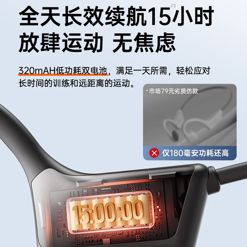 金运真骨传导蓝牙耳机跑步专用运动型不入耳挂耳式挂脖式2024新款