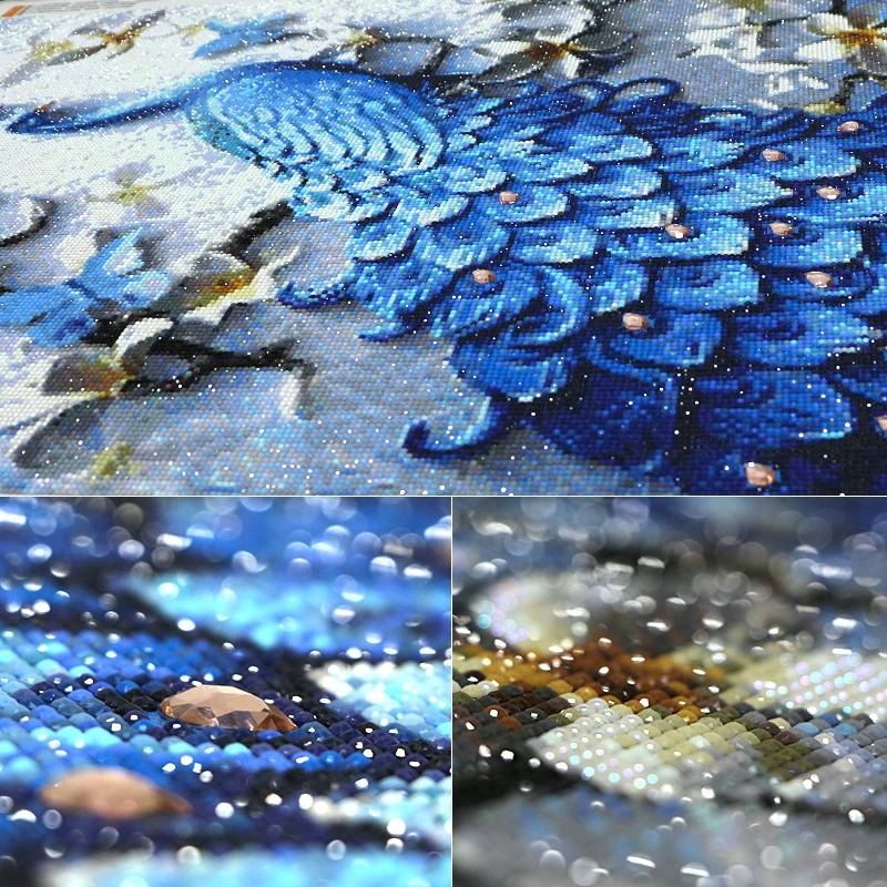 5D钻石画2023新款孔雀满钻客厅水晶手工点贴钻砖石贴画玄关十字绣