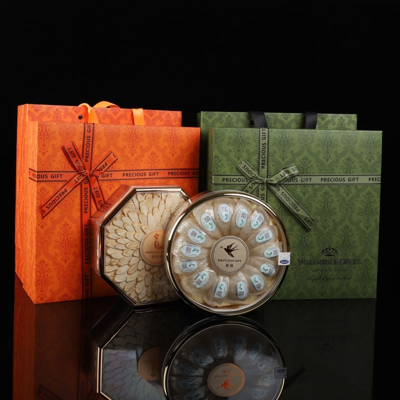 通用燕窝包装盒圆盒八角盒西洋参鹿茸石斛高丽参鲍鱼元贝礼品盒空