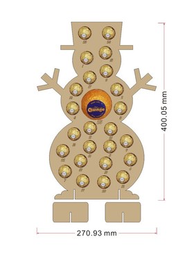 Handmade Wooden Christmas Advent Calendar Hollow Out Countdo