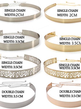 现货Fashion Western Vintage Bezlt Sequined Metal Belt For Wo
