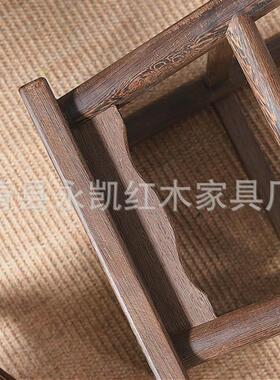 鸡翅木方凳实木小板凳鸡翅木凳子中式客厅将军凳鸡翅木成人小凳子