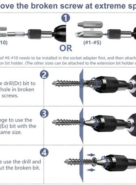 22/33Pcs Extractor Drill Bit Set Stripped Broken Screw Bolt
