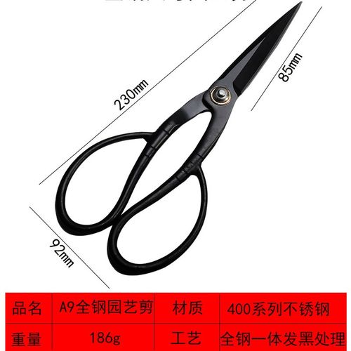 全钢实心修枝剪刀家用叶芽剪小枝切剪盆景剪刀园艺修枝专业花剪