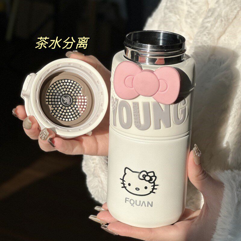 高颜值保温杯冬天女生2024新款运动水杯学生茶水分离直饮便携杯子