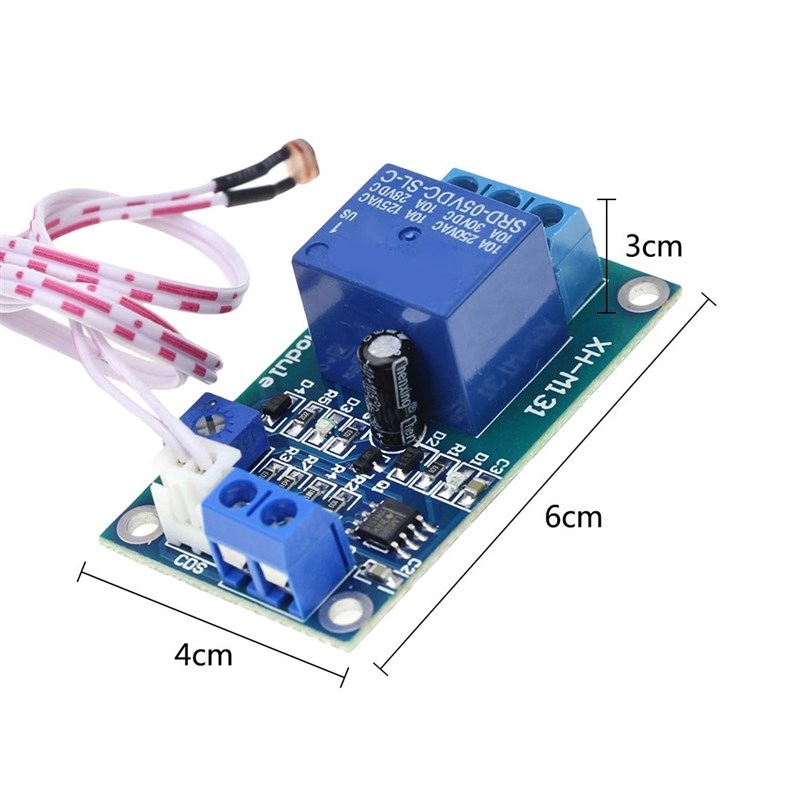XH-M131光敏电阻亮度自动控制模块5V 12V 24V光U控继电器光线开关