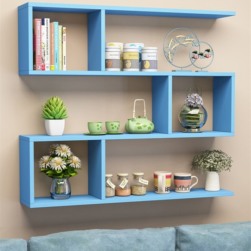 墙上置物柜网红置物m架花架路由器支撑产品展示厨房木板悬空书架