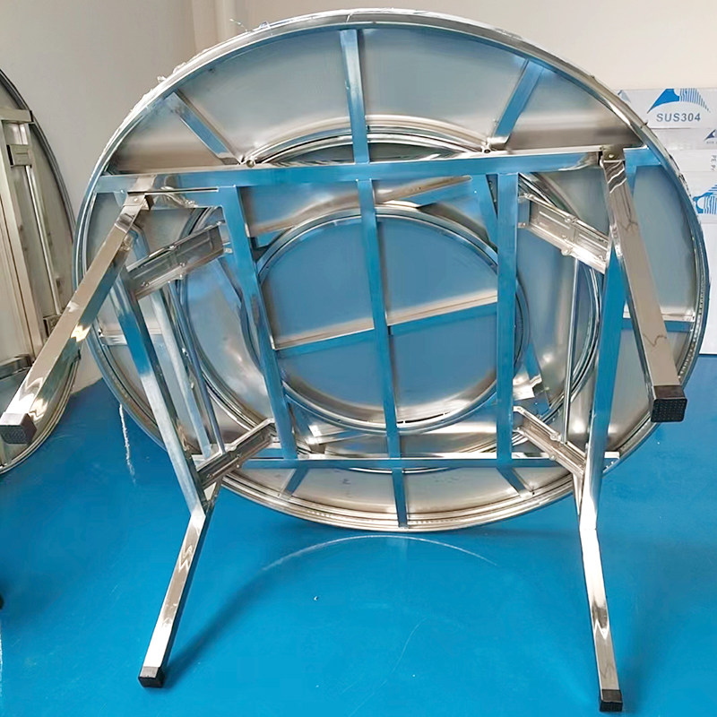 新款不锈钢内置转盘圆桌家用饭桌可折叠大圆桌餐桌连体圆台桌子,住宅家具,不锈钢/PVC餐桌,淘宝优惠券,粉丝福利购,淘宝优惠卷