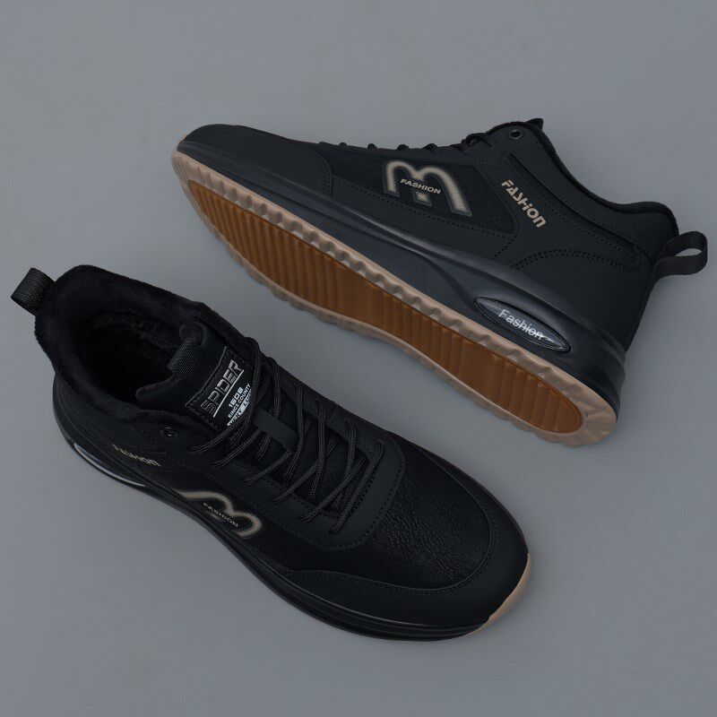 男鞋冬季2024新款皮面厚底防滑休闲运动鞋男士加绒保暖二棉鞋子男,流行男鞋,棉鞋,淘宝优惠券,粉丝福利购,淘宝优惠卷