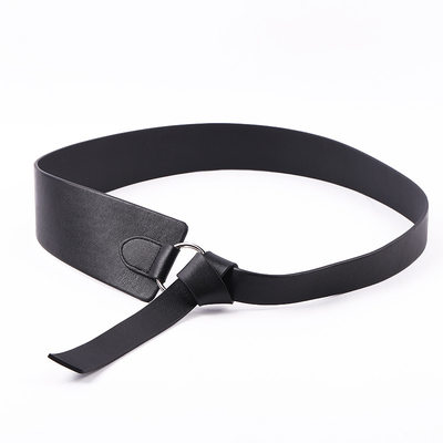 速发New Wide PU Leather Corset Belt Female Tie Obi Thin Red