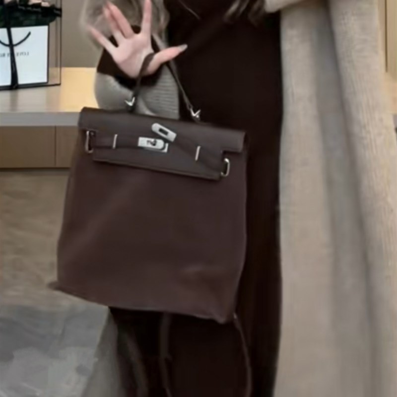 秋冬搭配一整套大码胖妹妹美拉德棕色连衣裙女慵懒毛衣针织衫外套