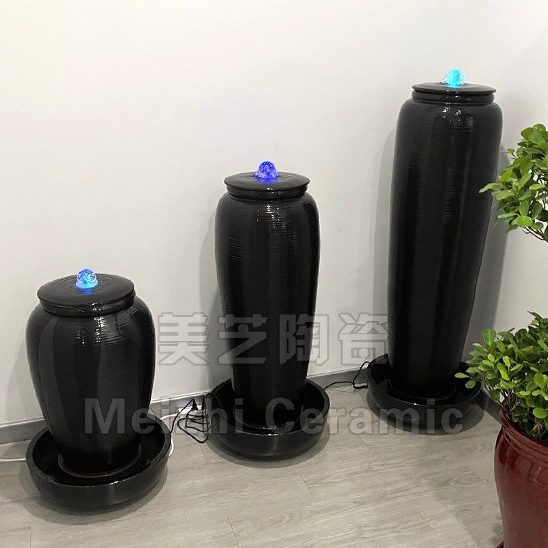 会所流水摆件循环水轻奢客厅落地喷水花瓶带球水景陶罐涌泉加湿器,家居饰品,流水摆件,淘宝优惠券,粉丝福利购,淘宝优惠卷