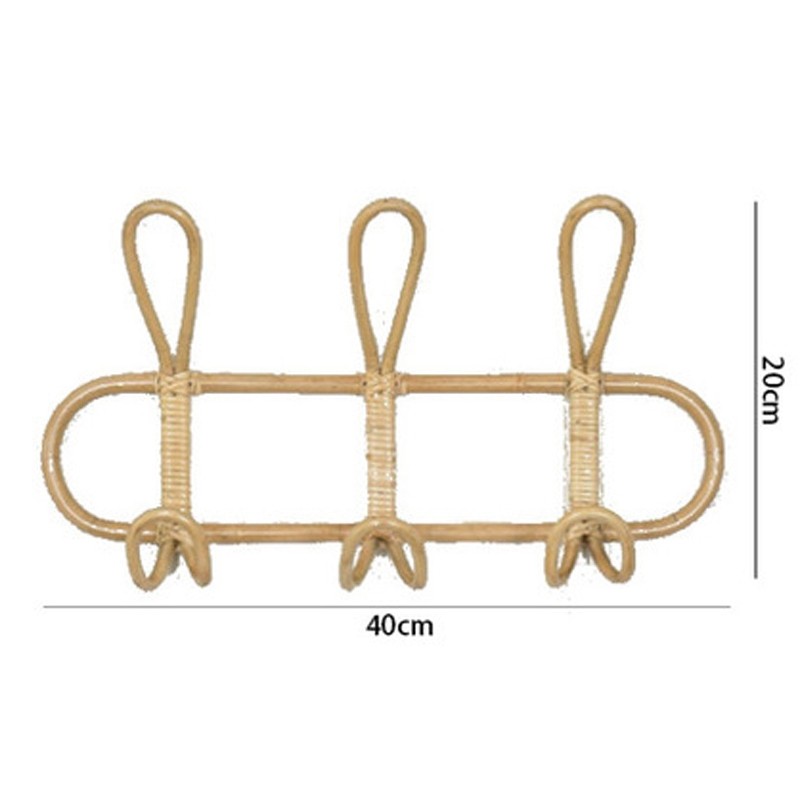 Rattan Wall Hooks Kads Ga ments OrganiJzer Rick Clothes Hatr-封面