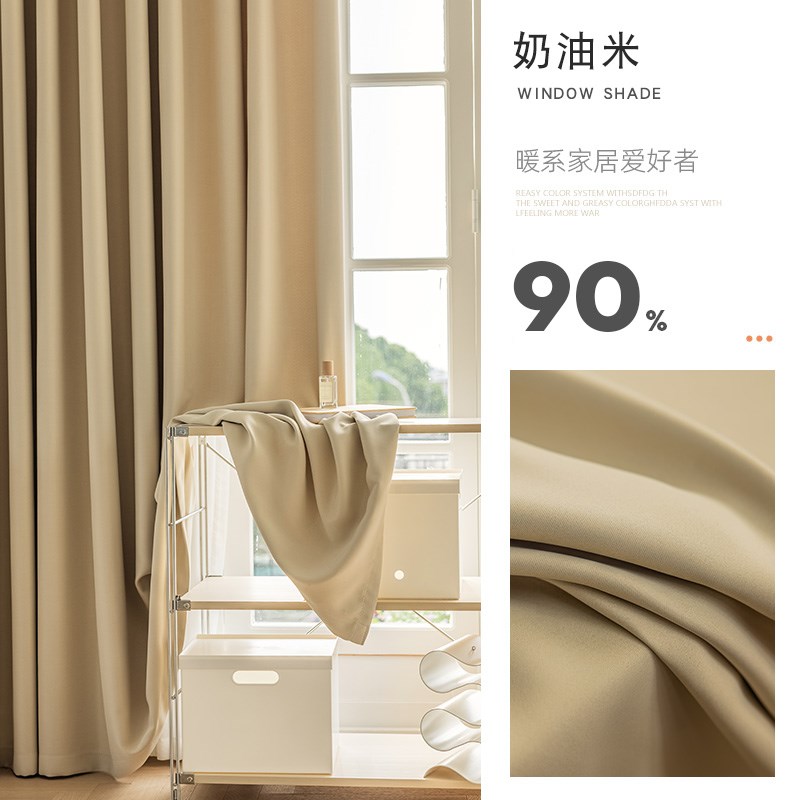 1F31F3简约现代成品遮光窗帘20D24新款客厅轻奢卧室全遮阳布租房