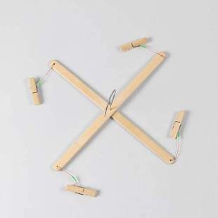 夹 架十字竹裤 送夹子 竹制袜架衣架4个夹子晾衣架多用裤 超值10个装