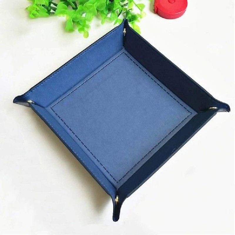 极速Dice Tray Geometric Plush PU Leather Foldable Rolling Tr