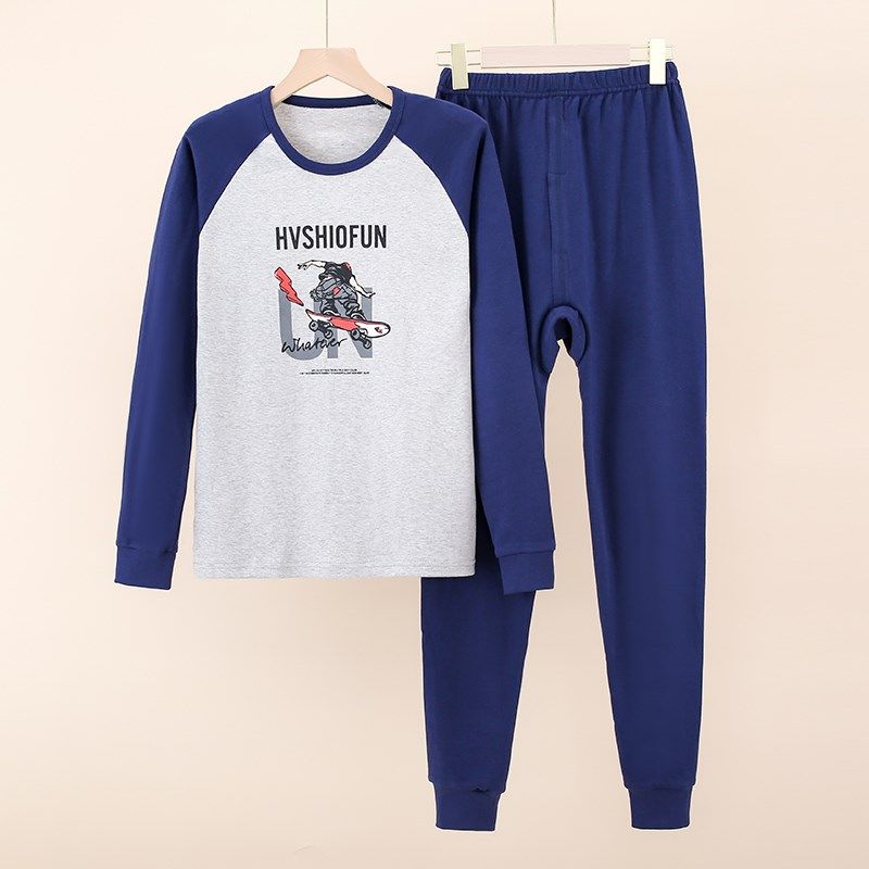 春秋冬季青少年全棉内衣棉毛衫套装男童男孩高中学生秋衣秋裤,童装/婴儿装/亲子装,内衣套装,淘宝优惠券,粉丝福利购,淘宝优惠卷