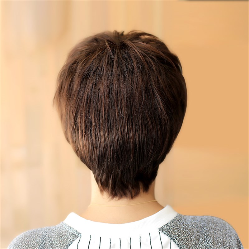 中老年假发女短卷发中年短发妇女士老人整顶妈妈的真发假发套发型