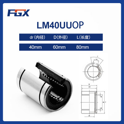 23原装进口4GX大开口直线运动轴PLM40UUO承 尺S寸:F0*60*80