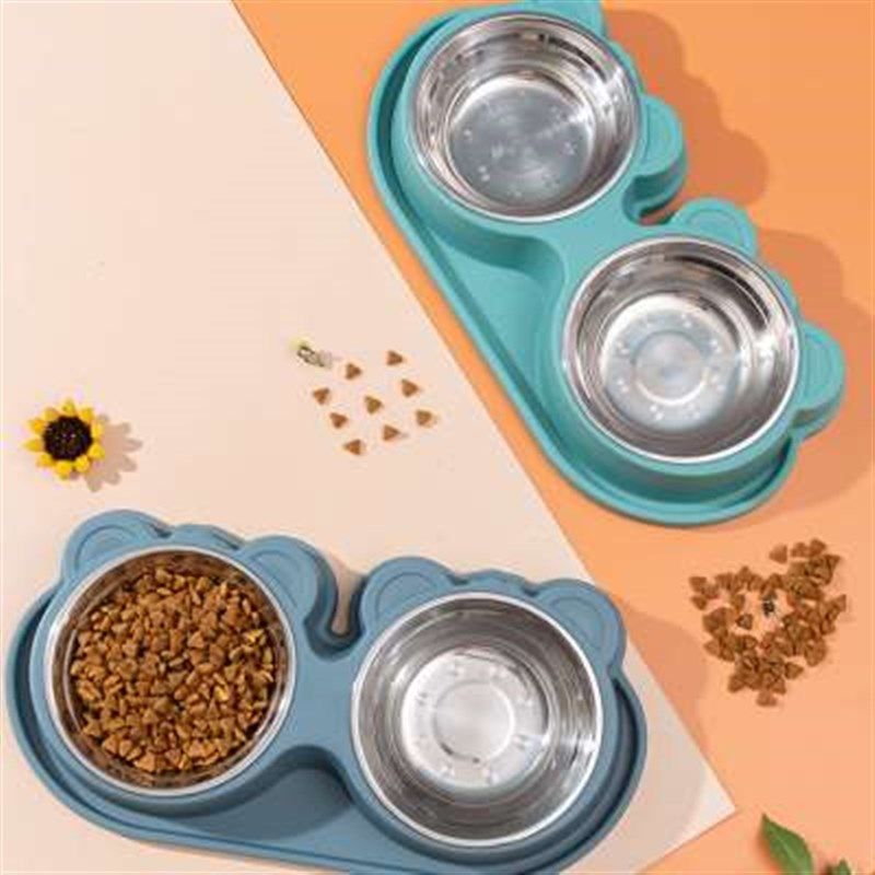 新款猫碗狗碗防打翻猫咪喝水饭盆宠物中小型猫食盆不锈钢双碗狗狗,宠物/宠物食品及用品,猫狗碗/慢食碗,淘宝优惠券,粉丝福利购,淘宝优惠卷