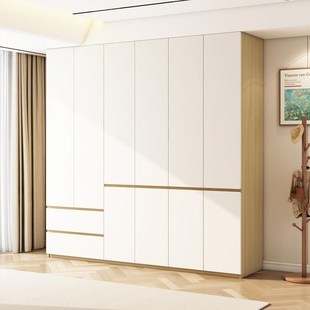 分段式免拉手实木衣柜成品ENF级家用卧室一门到顶储物收纳大衣橱