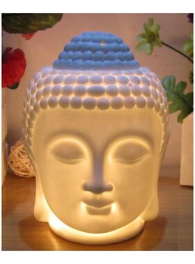 Ceramic Buddha Head Aromatherapy Oil Burner Aroma Essential