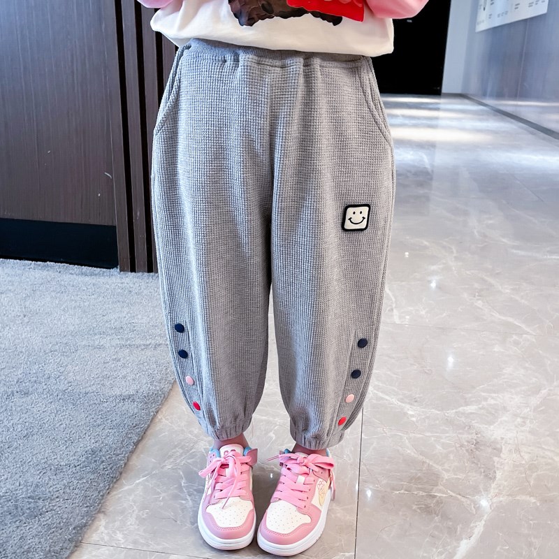 2024洋气春秋季m儿童新款女小童韩版休闲宽松束脚裤女宝宝秋装裤