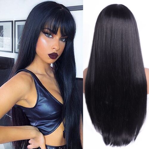 小众高货Straight Headband Wig Human Hair 180% Density Remy H