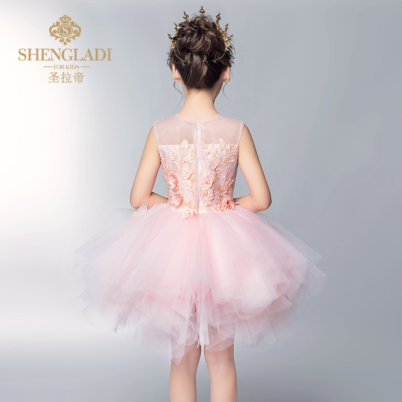 花童礼服女儿童婚纱女童公主裙蓬蓬纱走秀韩版生日小主持人晚礼服