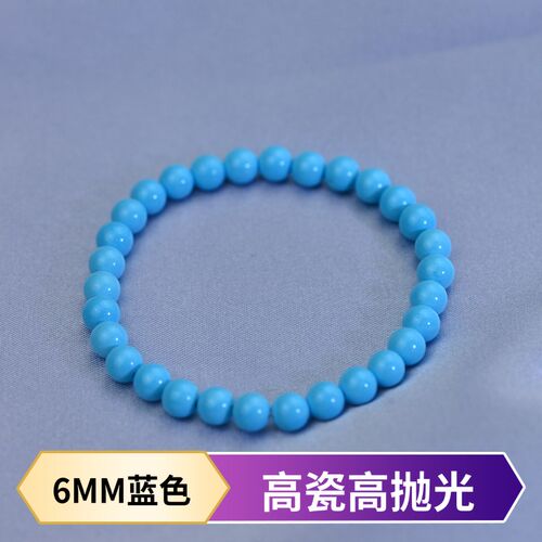 天然原矿绿松石高瓷无优化极细手链男女款圆珠手串米珠单圈饰品女