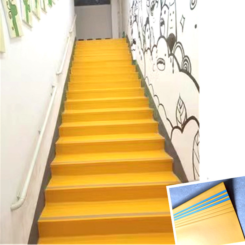 pvc楼梯踏步垫旧台阶 幼儿园塑胶防滑条专用地胶改造橡胶铺地板革